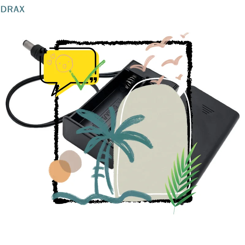 1/5Pcs DC 5.5X2.1MM Plug AA 2X Slot Battery Holder Case 3V AA Battery Box With Switch And Cover DIY Accessories