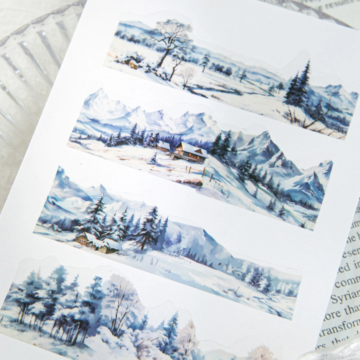 30mm*200cm To The Mountains and The Sea Series Vintage Watercolor Landscaping PET Tape Creative DIY Journal Collage Stationery