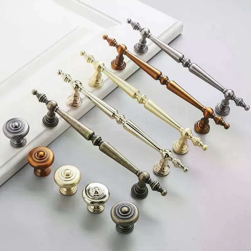 1Pcs Single-Hole Drawer Knob Aluminum Alloy Cupboard Handle Vintage Furniture Handle French Cabinet & Wardrobe Door Pulls