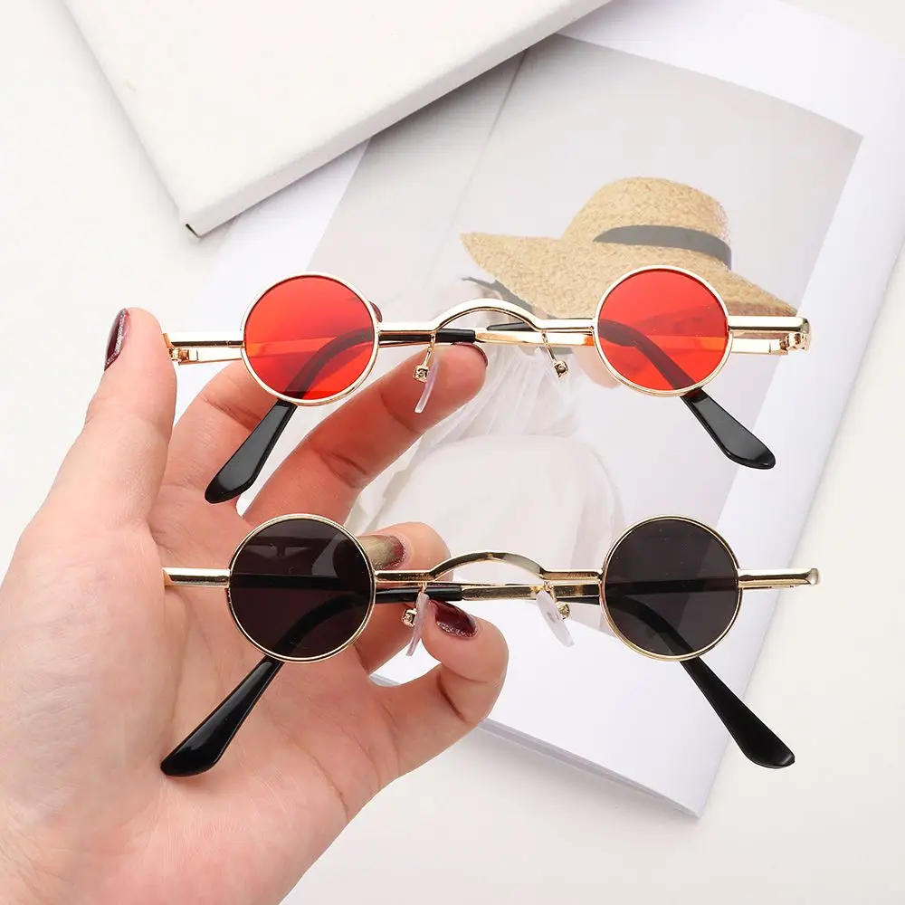 Small Round Sunglasses for Women Men Ultra Metal Frame Hip Hop Punk Sun Glasses Candy Color Sunglasses Ins Fashion Shades image 3