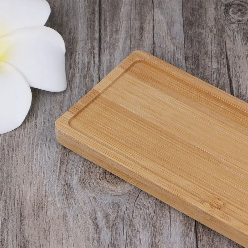 Rectangle Bamboo Saucer Plant Tray Mini Plant Flower Pot Stand Favor DropShipping