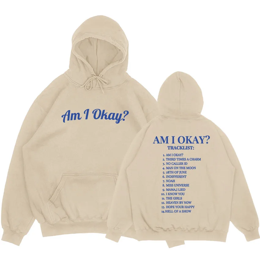 

Am I Okay Album Graphic Hoodies Megan Moroney Clothes Long Sleeve Winter Warm Sweatshirts Moletom Unisex Streetwear Print Hoodie