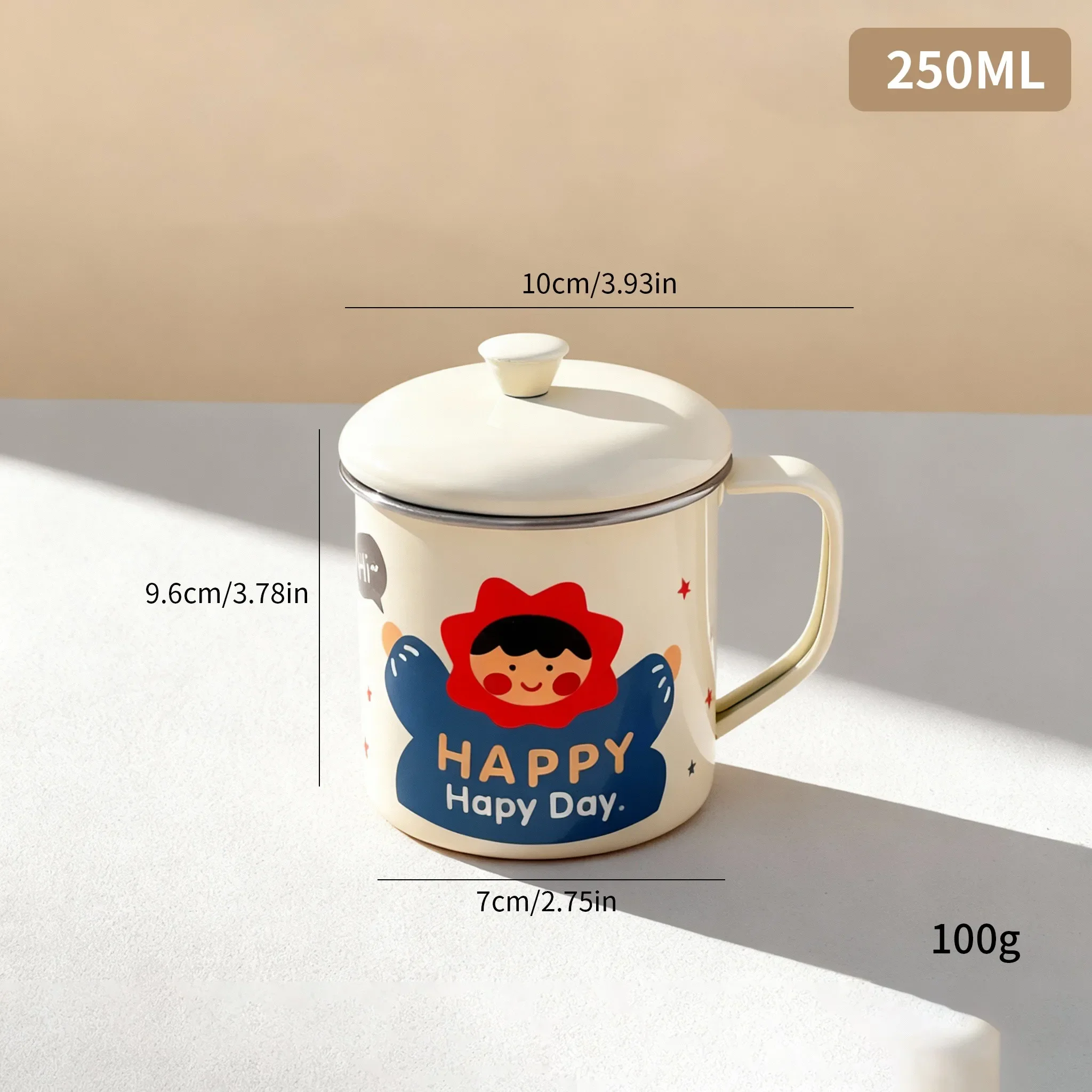 Mini schattige kindermok 316 roestvrijstalen waterbeker voor kinderen, duurzame anti-verbrandingsmok voor melk en koffie, tumbler met deksel en handvat