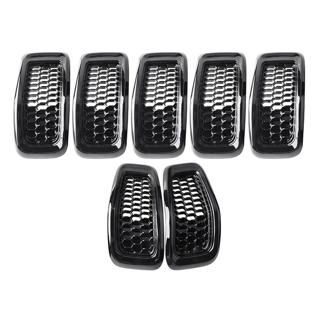 Black Car Front Insert Mesh Grille Decoration Cover Front Radiator Inlet Grill Trim Cover for Jeep Cherokee 2014-2018