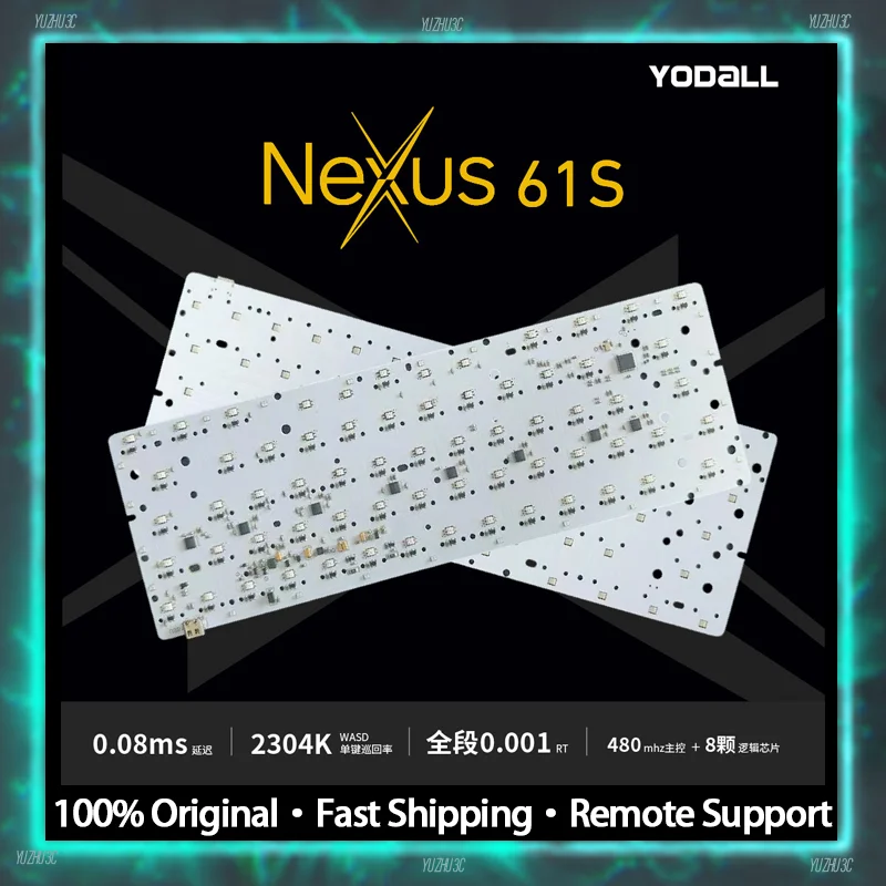 

Игровая плата YODALL Nexus61S с магнитным датчиком Холла, 0.08 мс RT, 0.001 ADC, прямое подключение, 2304 Гц сканирование, ARGB для кастомных клавиатур