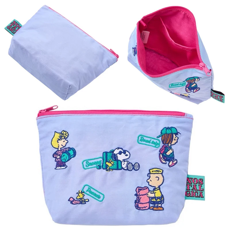 

Snoopy Cosmetic Bag Embroidered Lipstick Jewelry Storage Bags Cartoon Large Capacity Makeup Bag Women Clutch Bag Toiletry Pouch