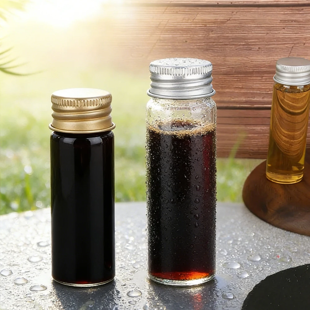 5Pcs 5ml-10ml Repeatable Glass Bottles With Aaluminum Lid Powder Tablet Dispenser Container Empty DIY Storage Bottle Sample.