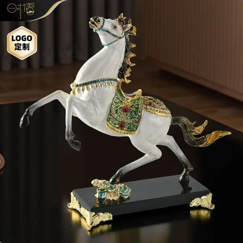 Enamel color horse to success Alloy zodiac horse ornament Lucky horse immediately High-end craft gifts have a good start