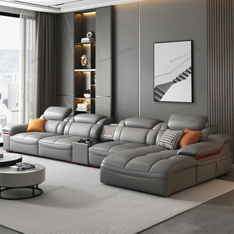 Modern Simple Home Sofa, Hotel Living Room, Large And Small Unit,Leather Corner Sofa