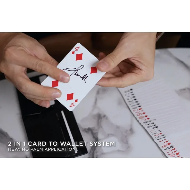 Modern Card To Wallet Insta By Quiver (Tan /BlackColor) Close up Magic Tricks Illusions Street Magic Props Magician Card Predict