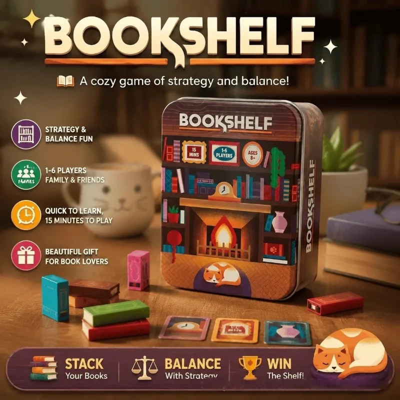 Cooperative Card Game - Permainan Menumpuk Rak Buku, Permainan Papan