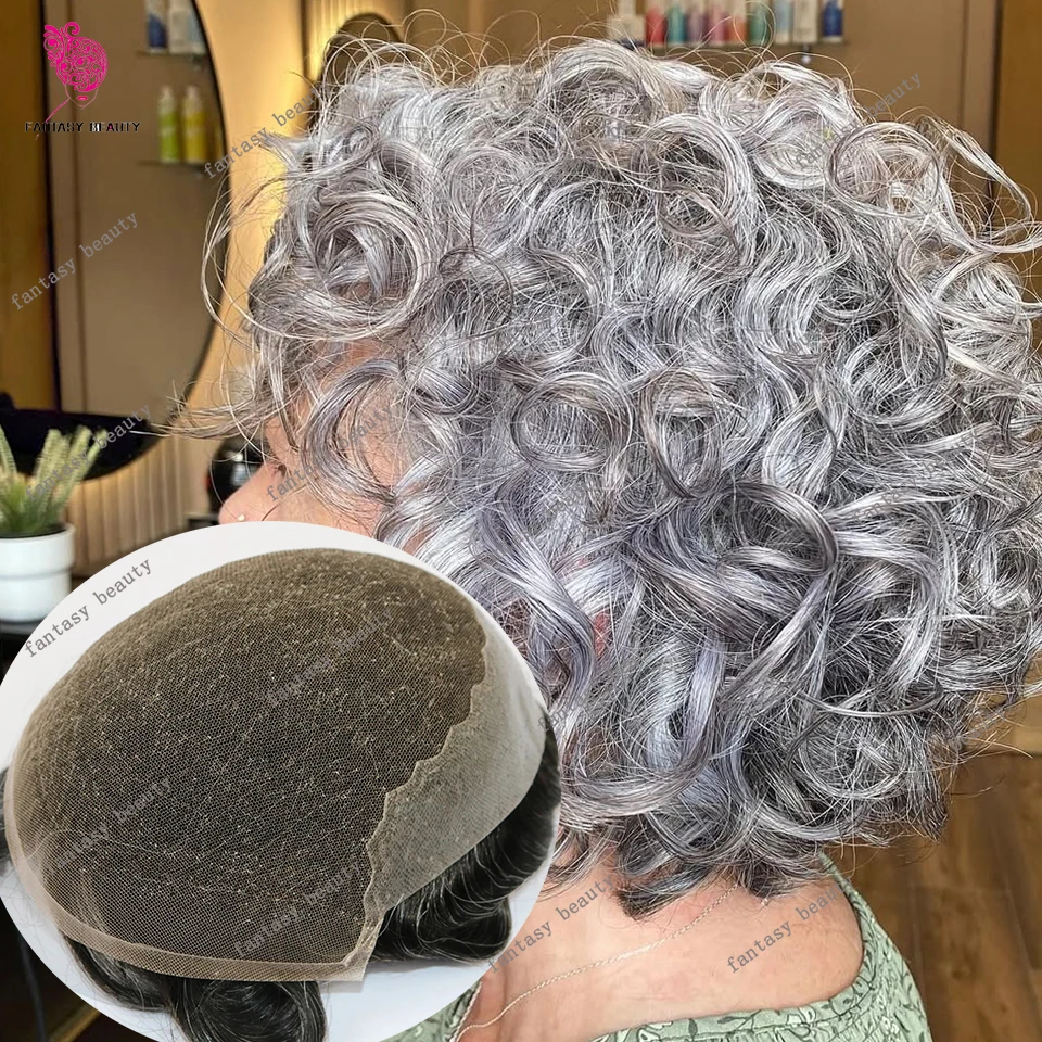 22r# Platinum Blonde 20MM Curly Natural Hairline Durable Q6 Lace&PU Men Toupee Brown Black Human Hair Wig Exhuast Prosthesi Male