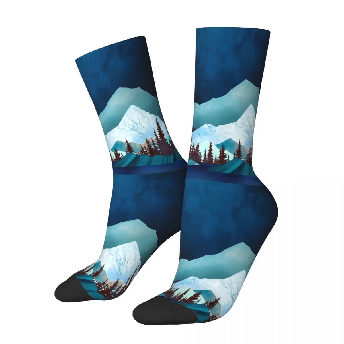 Gilded Landscape Painting (3) Sock Printed Man Polyester