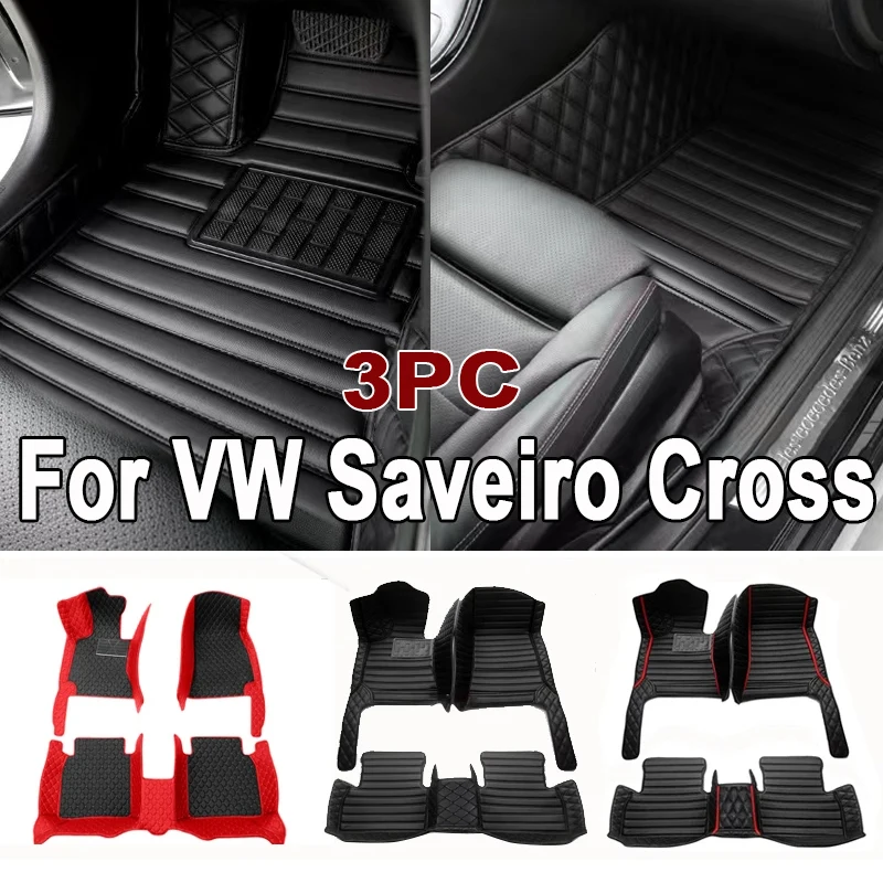 Customized Artificial Leather Car Floor Mat For VW Saveiro Cross G5 5U 2009~2017 Protect Your Vehicle's Interior Accessory