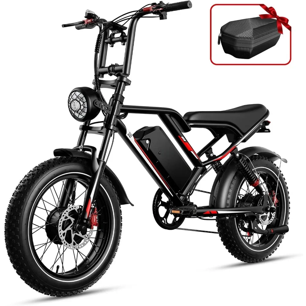 Electric Bike Dual Motor 48V25Ah Ebike 35MPH 75+ Miles Max Range Hydraulic Disc Brake Full Suspension Fork 7-Speed Electric Bike