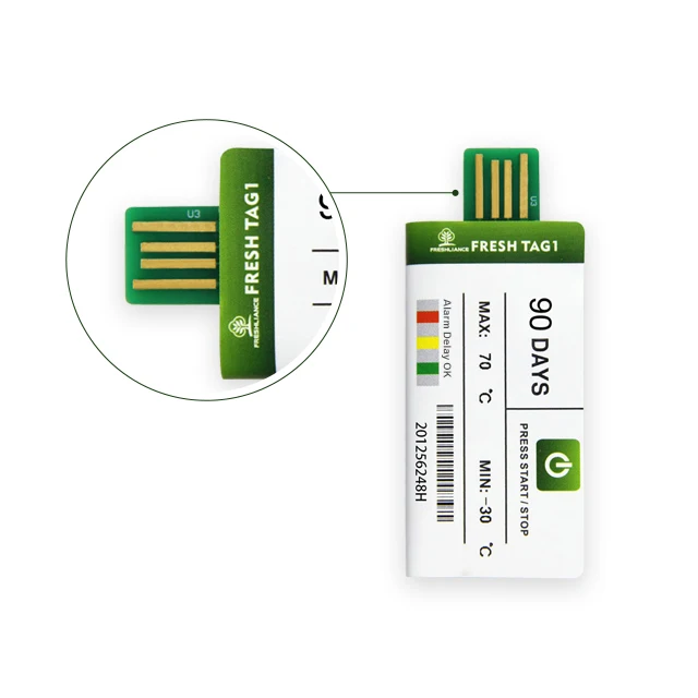 5 قطعة شاحنة طعام مسجل استخدام واحد سلسلة باردة PDF USB مسجل بيانات درجة الحرارة