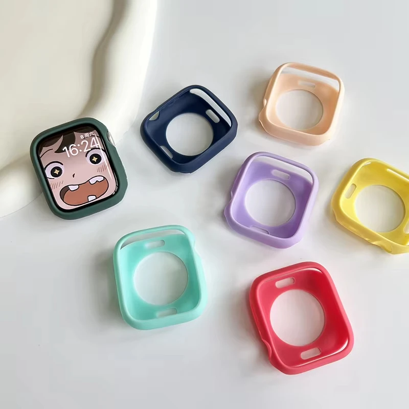 حافظة حلوى من السيليكون لساعة أبل غطاء حماية لسلسلة iWatch 11 10 42 مللي متر 46 مللي متر 9 8 SE Ultra3 2 49 مللي متر ملحقات