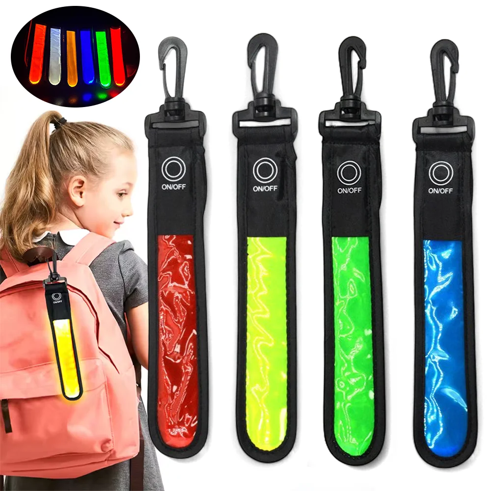 

Flashing LED Warning Light Backpack Clip Night Strap Outdoor Safety Gear for Cycling Running Camping Hiking Luminous Light Bar