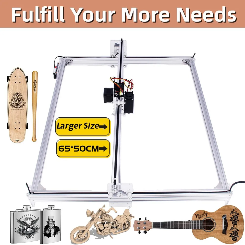 Incisore Laser macchina per incisione Laser ad alta precisione fai da te CNC 65*50cm kit incisore per legno metallo Logo marcatura Laser Cutter