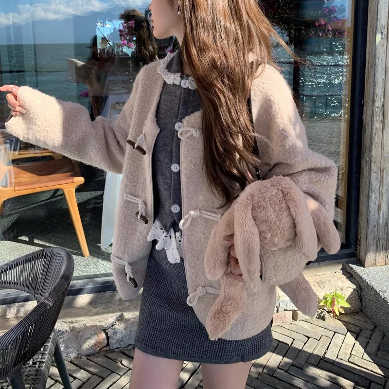 Korean Fashion Knitted Set Women College Style Single Breasted Long Sleeve Lace Cardigan Top and Mini Skirt Grey Girls Cute Suit