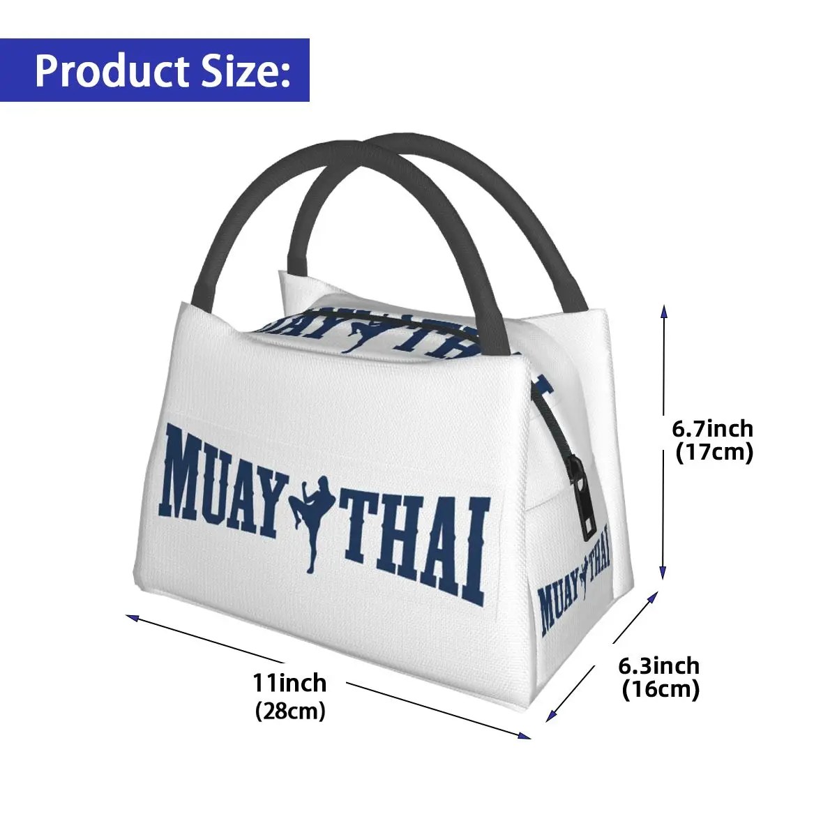 Best Muay Thai Fighter Logo bolsas de almuerzo aisladas Bento Box, bolsas de Picnic portátiles, bolsa térmica más fresca para mujeres y niños