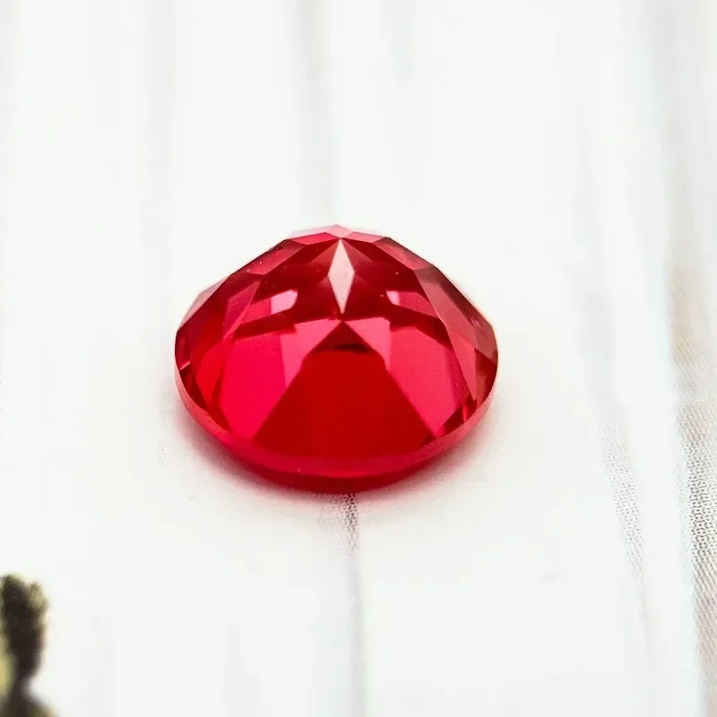 

A-высочайшее качество, выращенный в лаборатории сапфир, круглая форма, красные очаровательные бусины, кольцо для изготовления ювелирных изделий, сертификат AGL