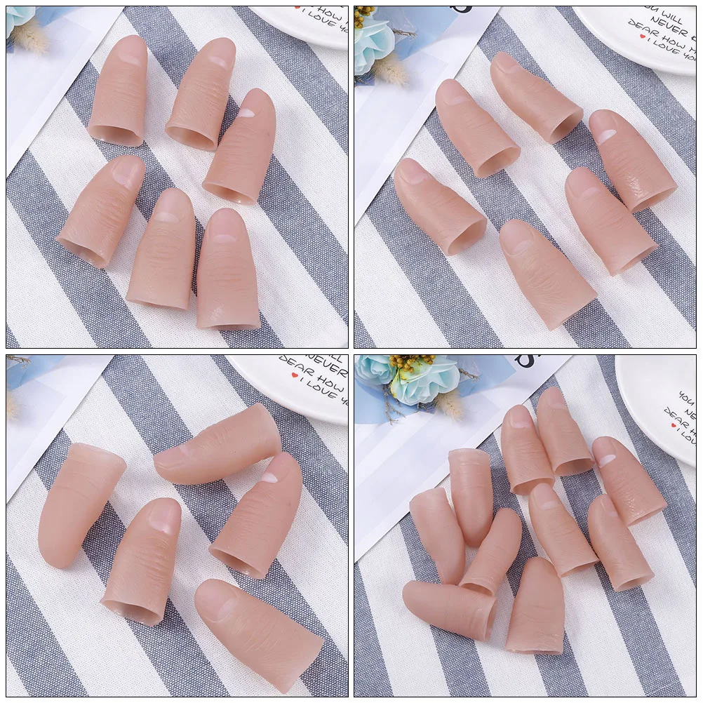 

20Pcs Trick Fingers Fake Fingers Thumb Tips Durable Finger Playthings Stage Show Props Prank Thumb Tips Stage Show Prop