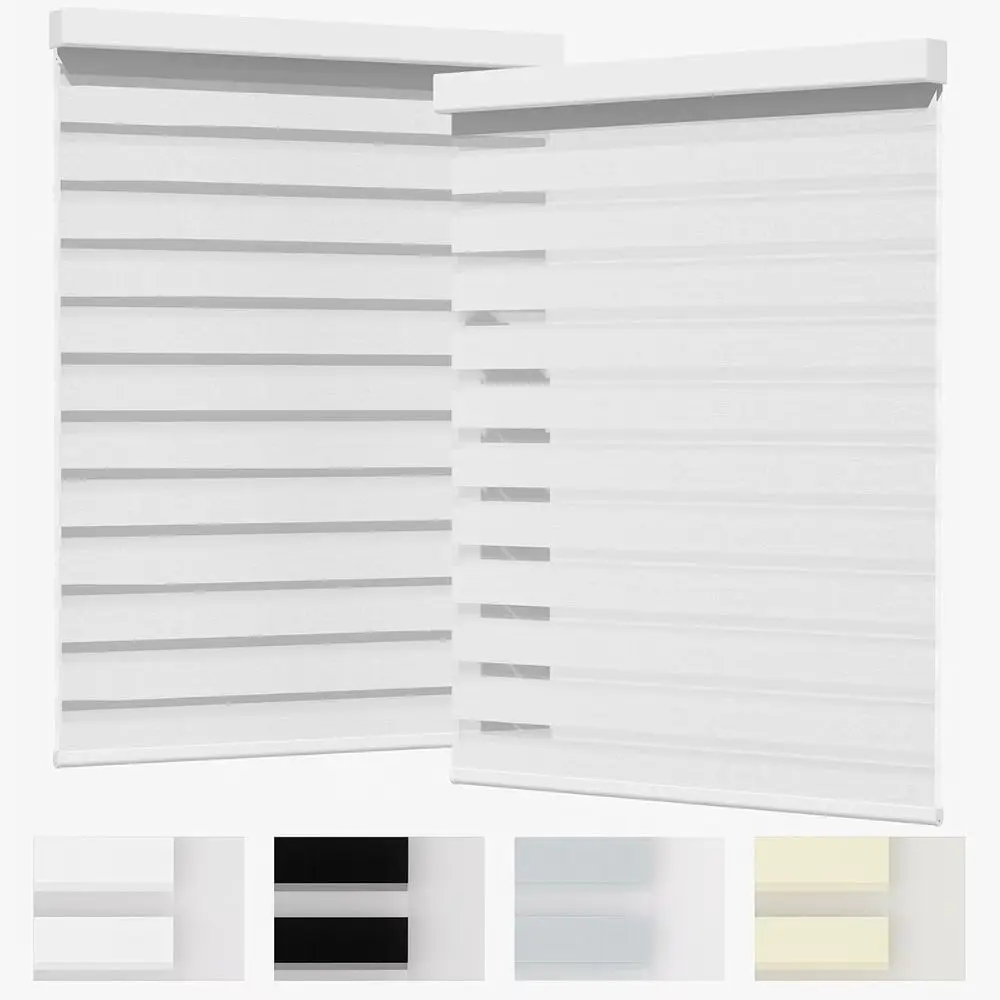 

Custom Dual-Layer Sheer White Roller Shades for Light Filtering, Suitable for Bedrooms, Bathrooms, and Living Rooms - Easy Insta