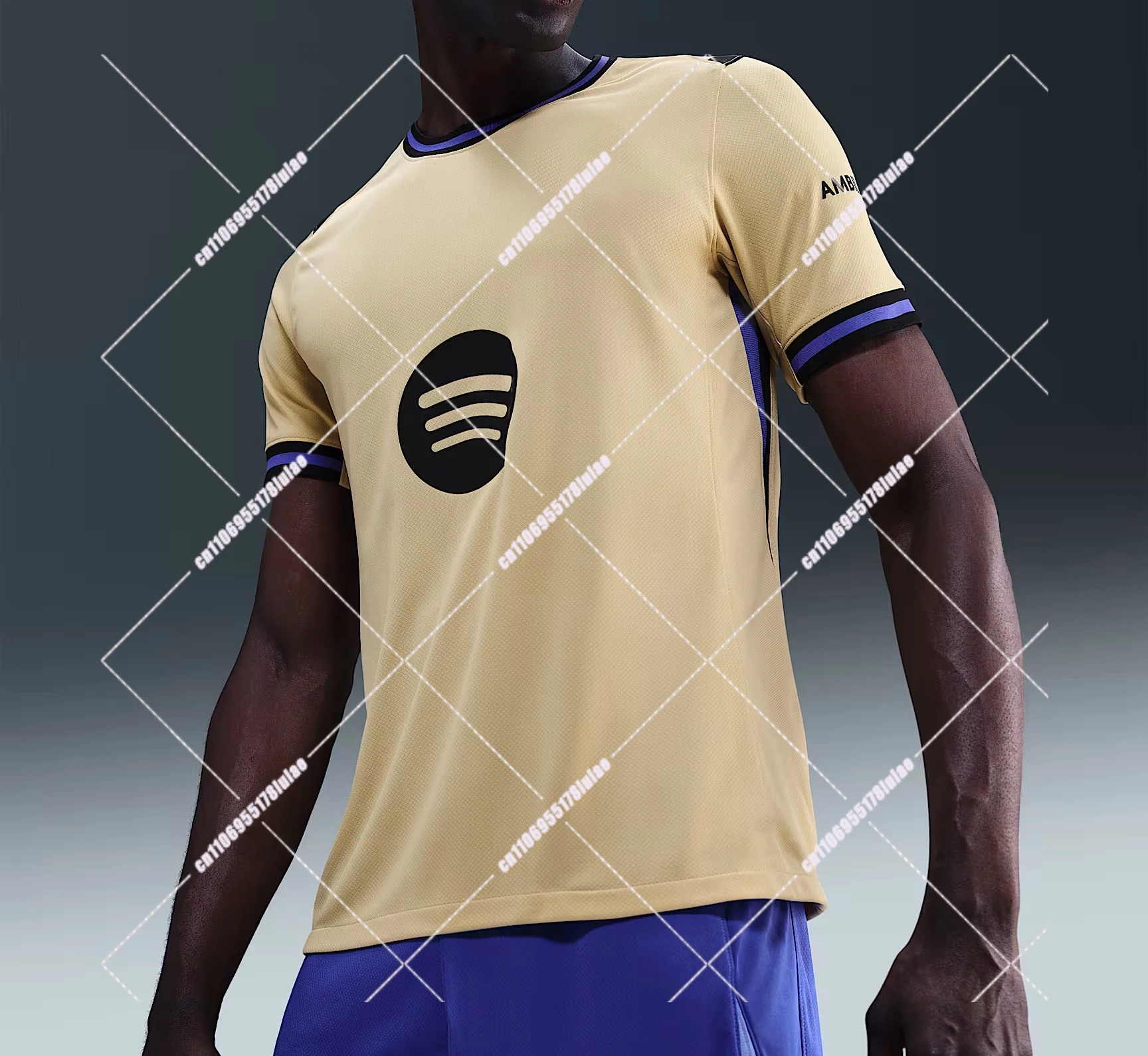 2025-26 Camisa de futebol masculina de secagem rápida Barcelona Fan Design – Top esportivo leve e respirável