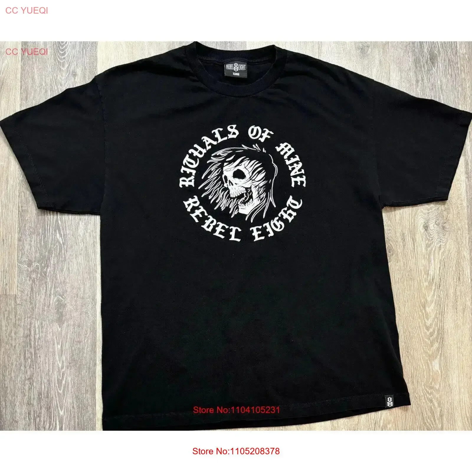 RITUALS OF MINE Rebel 8 EighT T Shirt XL Skull Alternative Electronic Terra Lopez vintage Washed Stretched fashion Soft Unisex