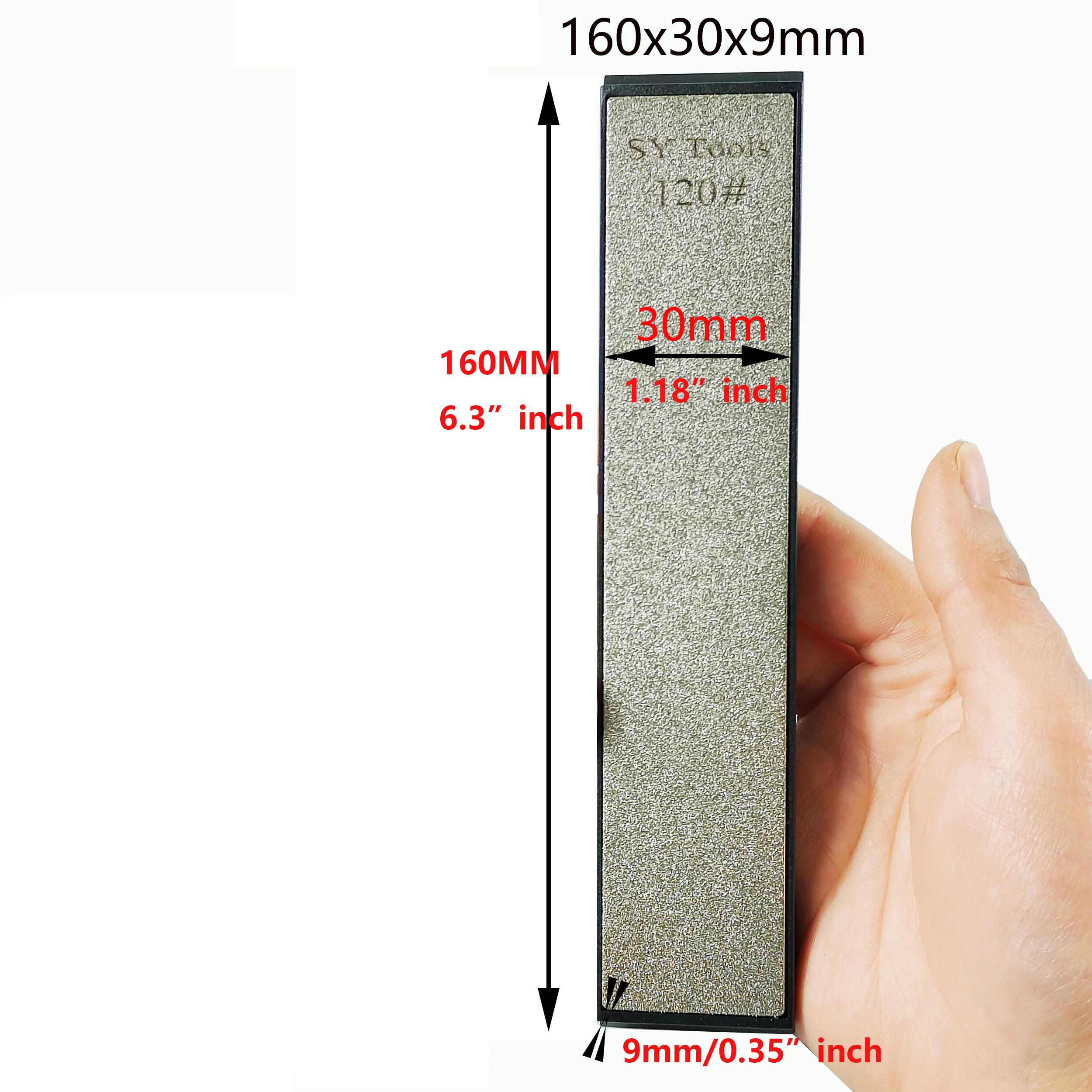 Widened diamond sharpening stone compatible with fixed-angle sharpener for kitchen knives and outdoor tools, portable sharpening