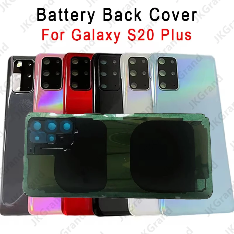 

For Samsung Galaxy S20 Plus Back Glass Panel New 3D plating G986 Battery Cover rear Door Housing Bezel With Camera Lens+Adhesive