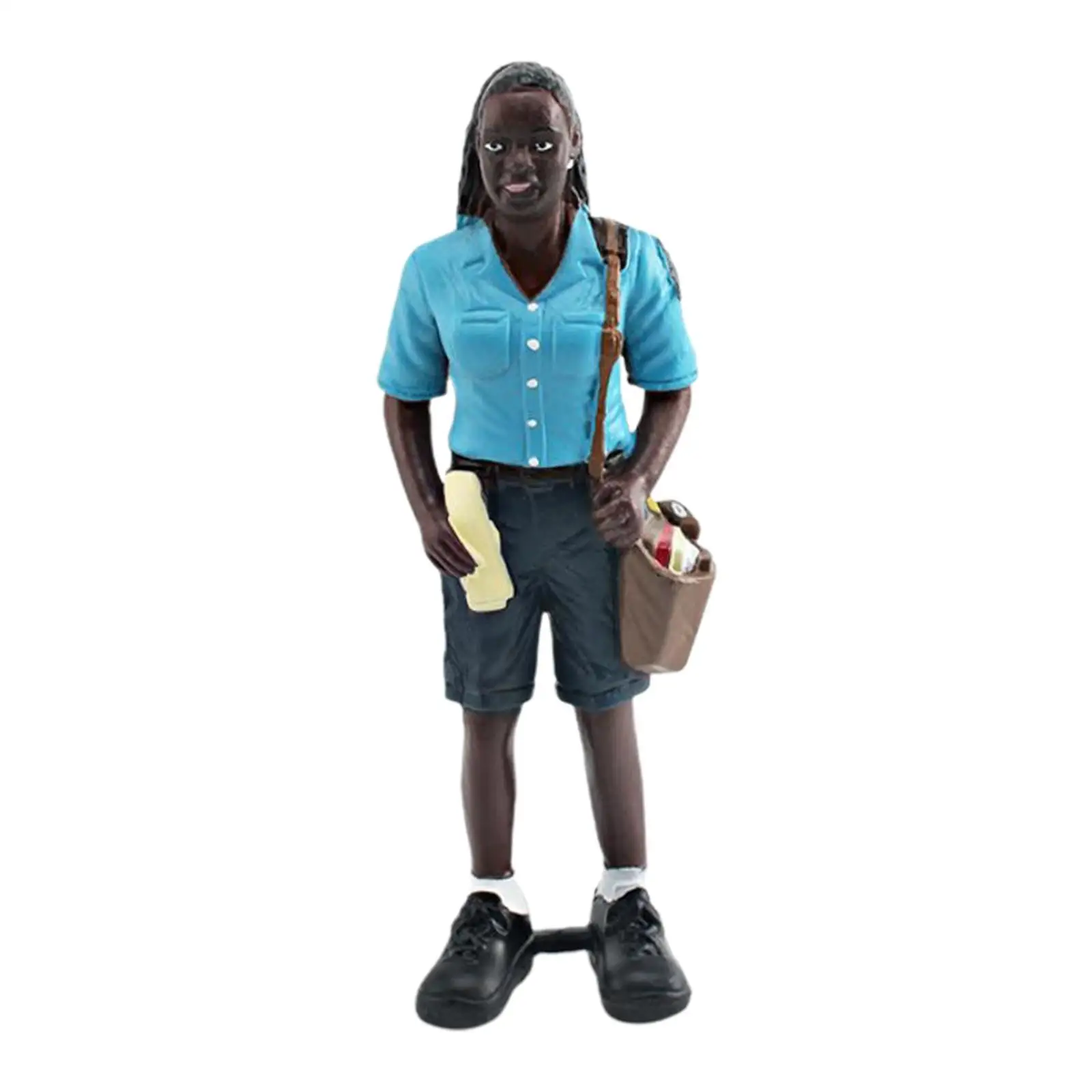 2x miniatuur karakterbeeldje voor bureau- en landschapsdecor