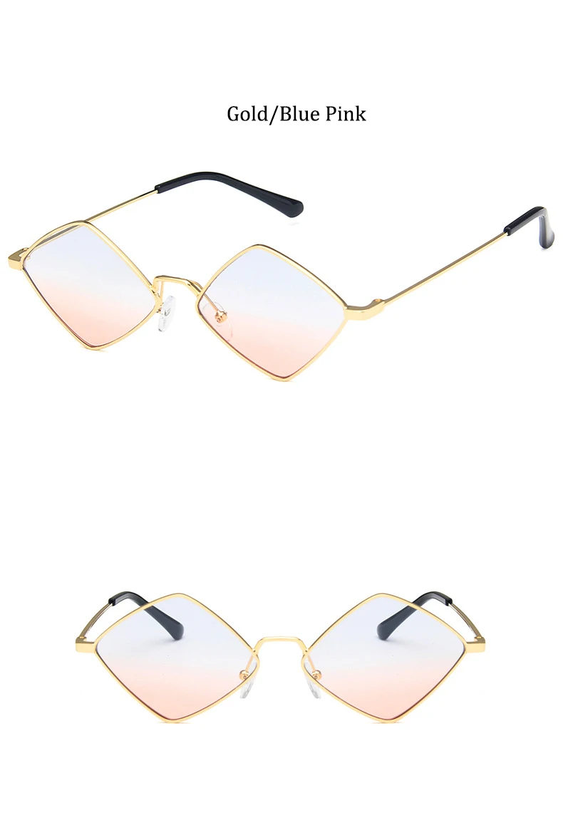 Polygon Kleine Quadrat Sonnenbrille Für Frauen Vintage Trendy Metall Marke Goggle Sonnenbrille Damen – Detail 16