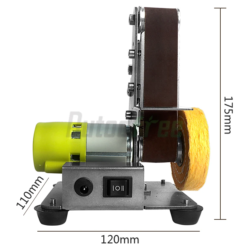 110V/220V Desktop Vertical Mini Electric Abrasive Belt Sandpaper Polishing Machine DIY Angle Grinder Sharpening Machine