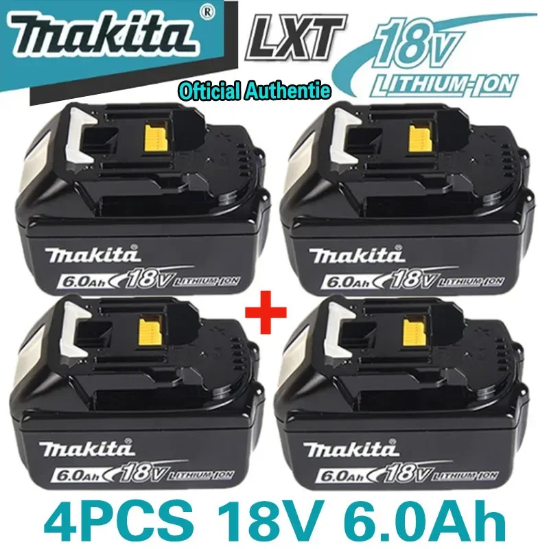 Original Genuine Makita 18V 6A Rechargeable Power Tools Battery18V makita with LED Li-ion Replacement LXT BL1860B BL1850 Charger