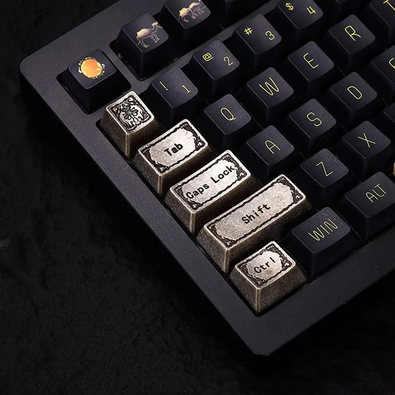 

Retro Cthulhu Mythos Theme Keycaps Set Customized Metal OEM Profile Keyboard Cap for MX Switch Mechanical Keyboard Accessories