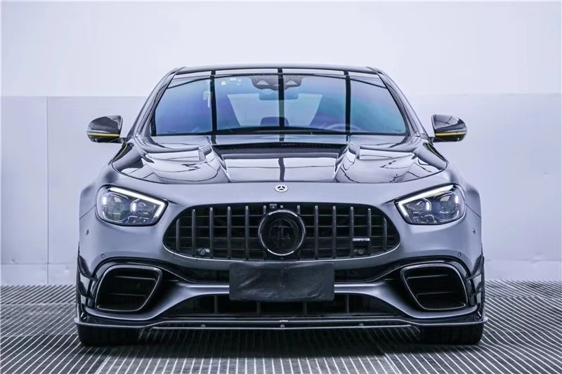 Auto Parts  Carbon Fiber Body Kit for  E63S E63s Carbon Fiber Front Scoop Diffuser Spoiler Carbon Fiber Hood