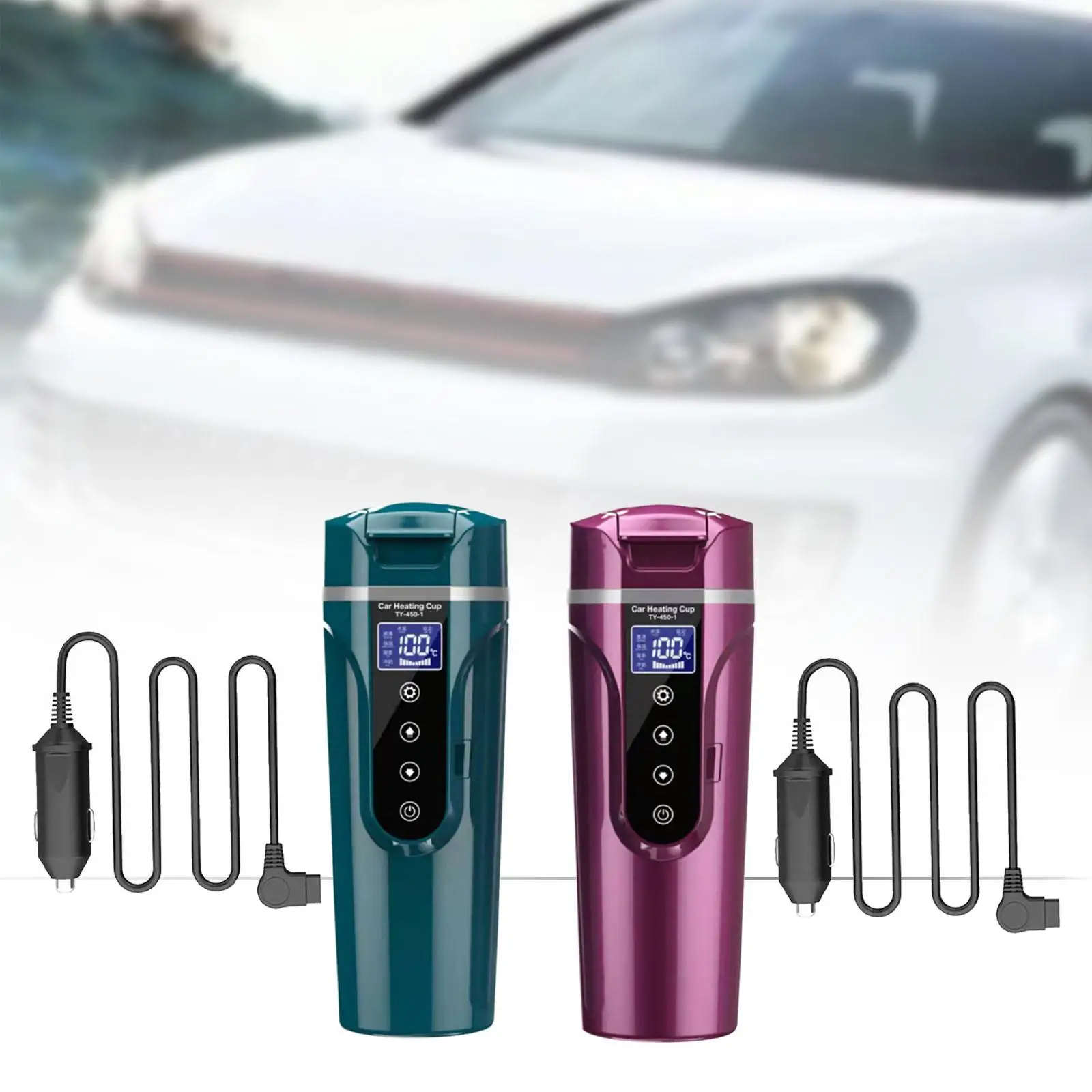 

12V/24V Travel Car Truck Kettle for Car Truck Quick Heating Leakproof Car Heating Mug Car Kettle for Tea Milk Water Coffee Auto