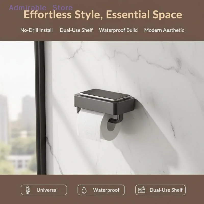 wBathroom Wall Mounted Toilet Paper Holder Thickened Plastic Rustproof Organizer for Home Services