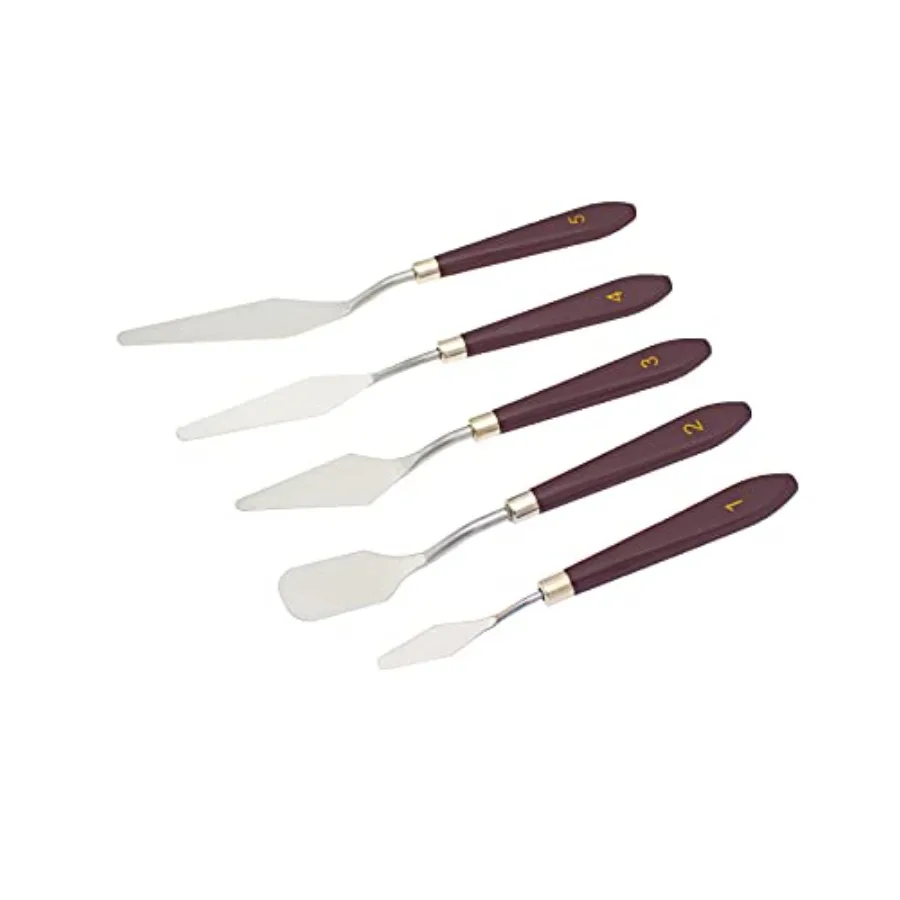 

XINYIDAO Cake cream spatula 5 pieces stainless steel cake spatula Baking pastry tools Art painting tools palette cake decoratin