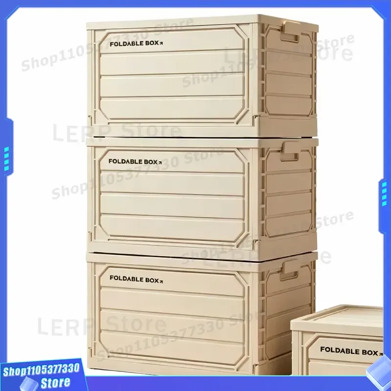 30L Foldable Storage Box With Lid Waterproof Food Grade PP Plastic Container Modern Kitchen Utensil Organizer With Handle Eco