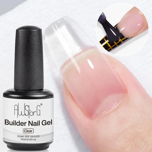 Imagen 1 del producto AWStorG 15ML constructor de Gel de uñas en una botella transparente esculpir esmalte de uñas UV extensión manicura Color gelatina construcción Gellak Art