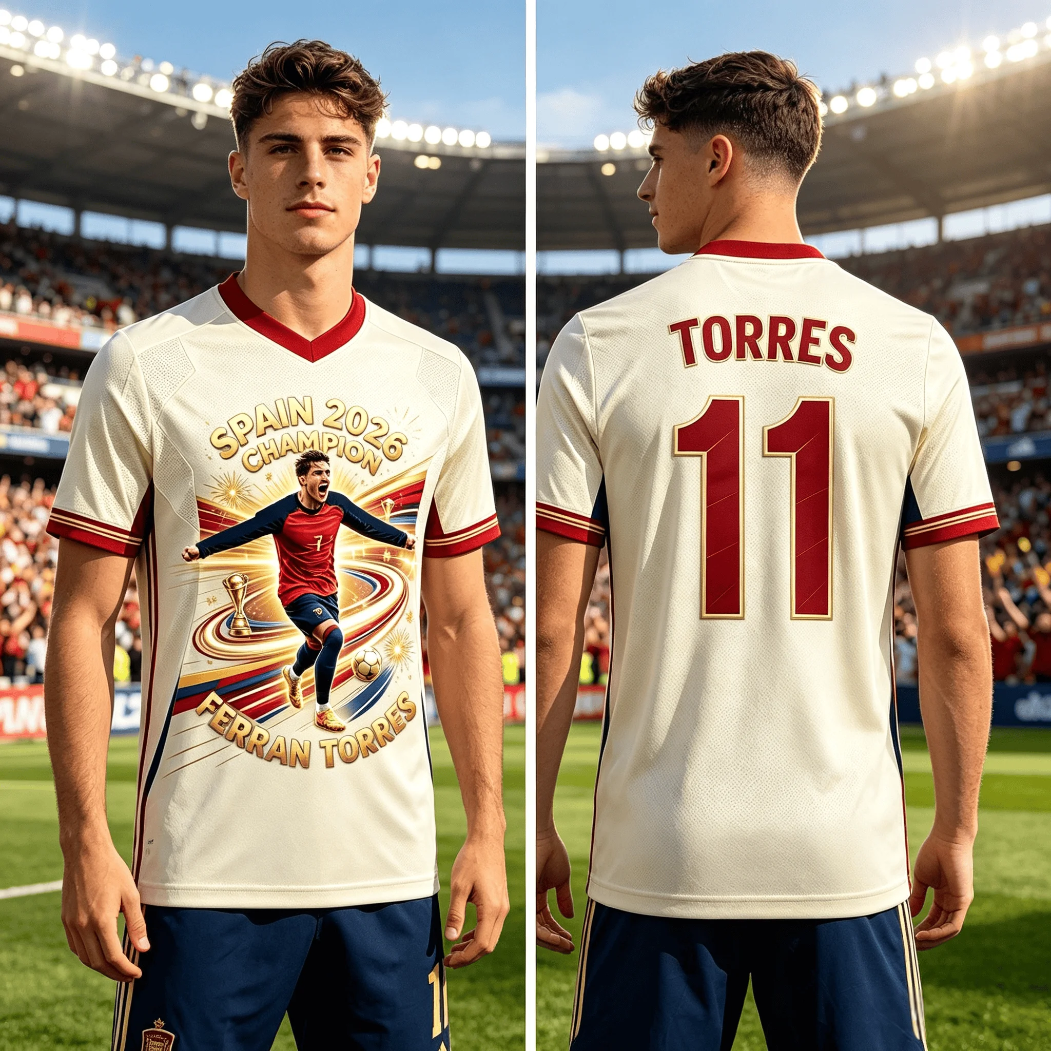 2026 Spain Football Victory Quick Dry Family Wear, Soft casual apparel for daily life and fan themed events
