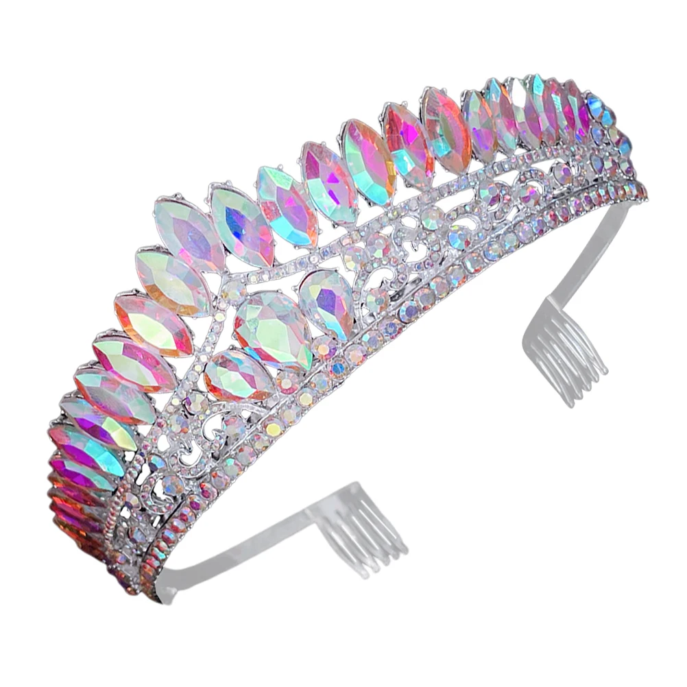 

Rhinestone Crown Hair Comb Crystal Headband for Women Bridal Accessories Birthday Tiara Shining Decorative Sturdy Comfortable