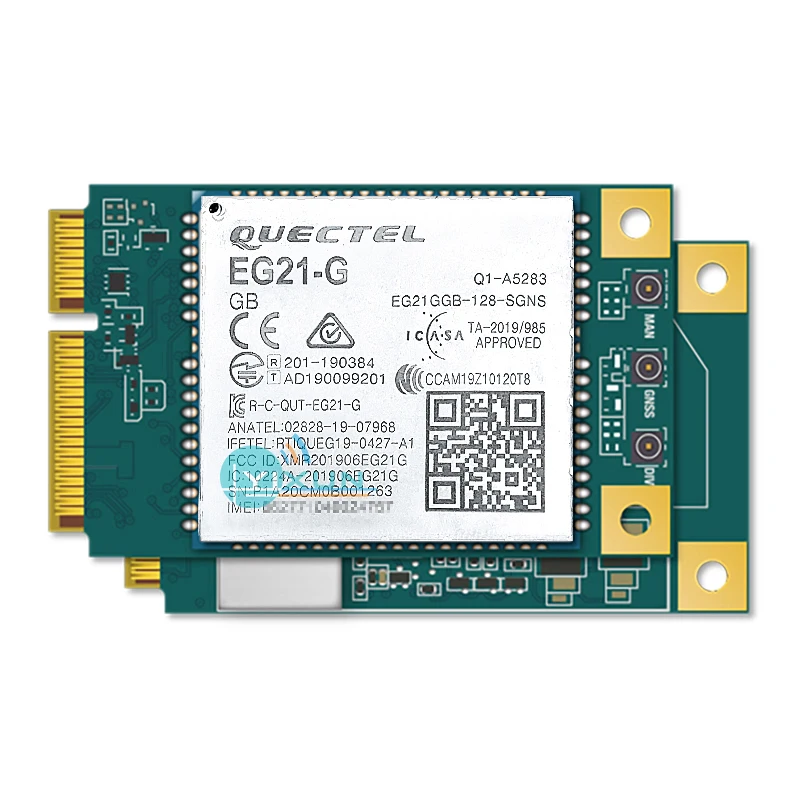 

Quectel EG21-G Mini PCIe LTE category 1 module Worldwide LTE UMTS/HSPA GSM/GPRS/EDGE coverage GPS GLONASS BeiDou Galileo QZSS