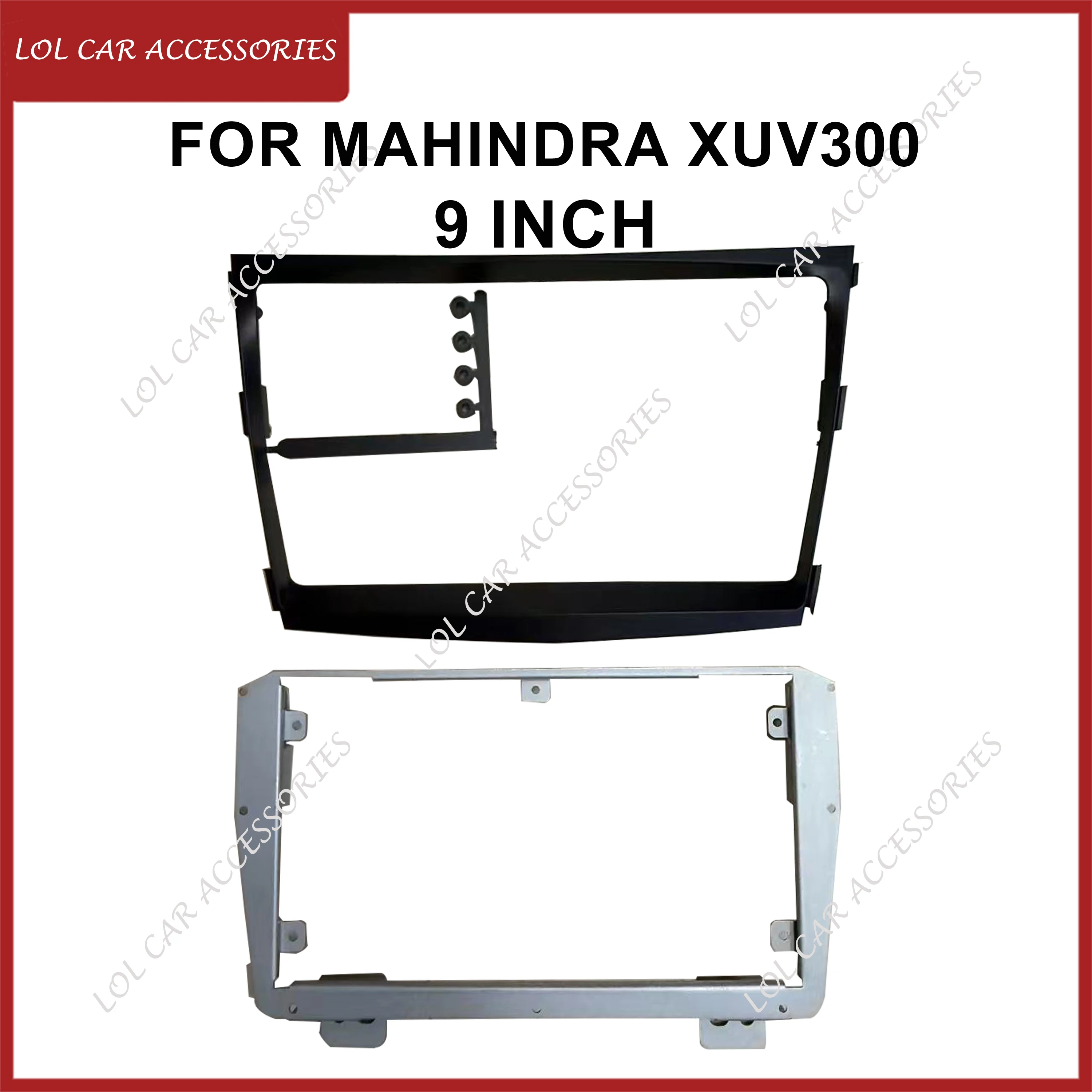 9 Inch For Mahindra XUV300 LOW-END Car Radio Android Stereo MP5 Player 2 Din Head Unit Fascia Panel Casing Frame Dash Cover