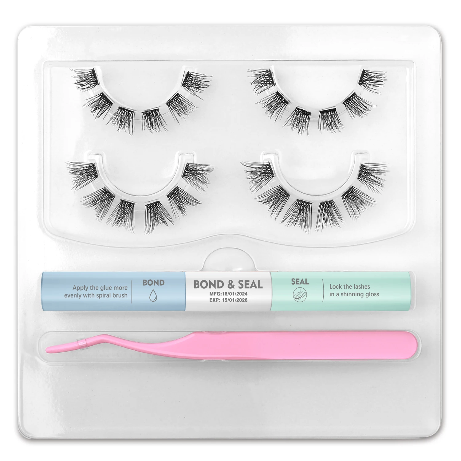 DIY Eyelash Extension Kit With 3D Volume Kit 12/14mm Lash Clusters Individual Lashes Tweezers Eyelash Glue