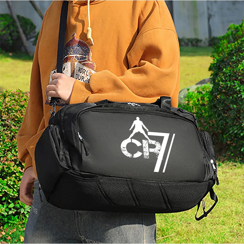 New CR7 Men's Multi-functional Backpack Carry-on Travel Bag Large Capacity Waterproof Gym Bag with A Shoe Cabinet Storage Bag