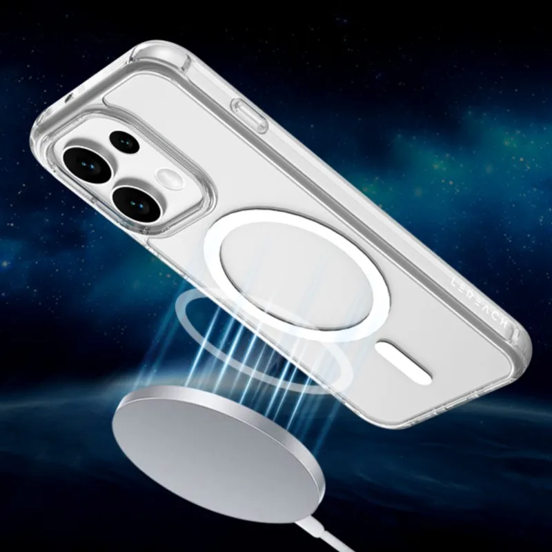 For Oppo Reno 16 Pro Case Magnetic Hard Cover TPU+PC Clear Anti-drop Phone Case For Oppo Reno 16